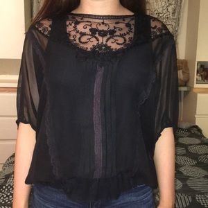 Black Mesh top